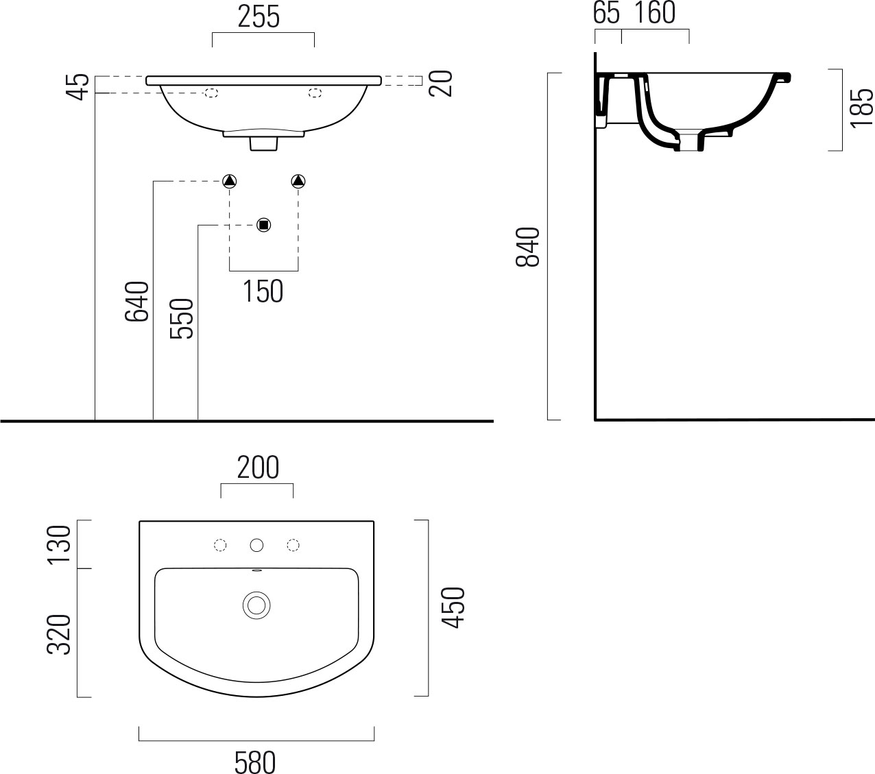 Стандартная ширина столешницы в ванной для накладной раковины